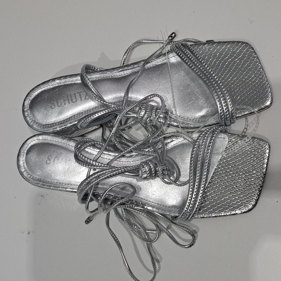 Schutz Women's Thea Ankle Tie Block Heel Sandals - Picture 5 of 10